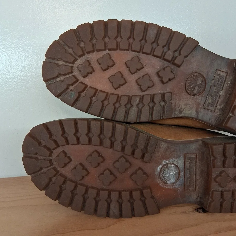 Vintage Y2K Timberland Leather Ankle Chukka Boots‎ Spell Out Logo Women's 8 M